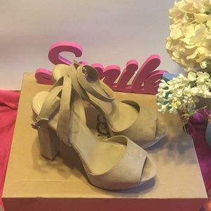 Gorgeous stacked high heeled shoes